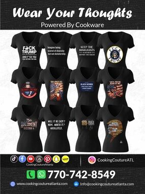 Black V-Neck Graphic Tee - Political Statement
